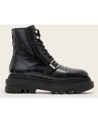 AllSaints - Astrid Leather Boots - Lyst