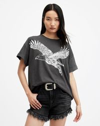 AllSaints - Flite Briar Eagle Logo Acid Wash T-shirt, - Lyst