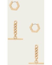 AllSaints - Fern Multi Chain Earring Set - Lyst