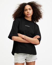 AllSaints - Disc Amelie Oversized Boxy T-shirt - Lyst