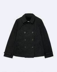 AllSaints - Tilda Double-Breasted Cotton Peacoat - Lyst