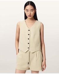 AllSaints - Polyester/Viscose Aleida Lightweight Tri Waistcoat, /Us 0 - Lyst