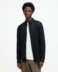 AllSaints - Hawthorne Ramskull Stretch Fit Shirt - Lyst