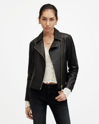 AllSaints - Vela Asymmetrical-zip Leather Biker Jacket - Lyst
