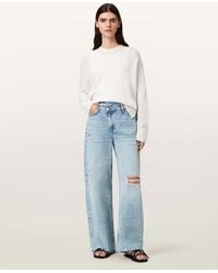 AllSaints - Aki Mid Rise Crossover Jeans - Lyst