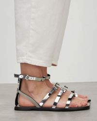 AllSaints - Lore Metallic Leather Gladiator Sandals - Lyst
