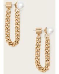 AllSaints - Lex Chain Pearl Earrings - Lyst