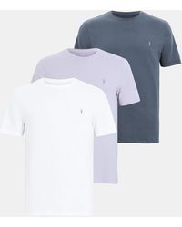 AllSaints - Brace Brushed Cotton T-shirts 3 Pack - Lyst