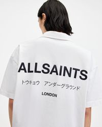 AllSaints - Underground Logo Relaxed Fit Polo Shirt, - Lyst