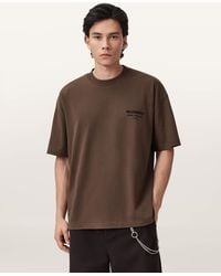 AllSaints - Xander Flocked Logo Oversized T-Shirt - Lyst