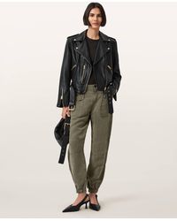 AllSaints - Val Cargo Linen Blend Pants - Lyst