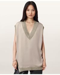 AllSaints - Bern Studded Wool Tank - Lyst