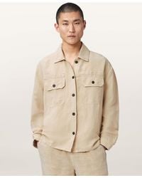 AllSaints - Korten Linen Blend Relaxed Fit Shacket - Lyst