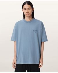 AllSaints - Xander Flocked Logo Oversized T-Shirt - Lyst