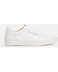 AllSaints - Sheer Round Toe Leather Sneakers - Lyst