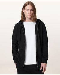 AllSaints - Raven Zip Up Ramskull Hoodie - Lyst