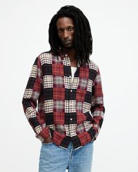 AllSaints - Patchi Patchwork Checked Relaxed Shirt - Lyst