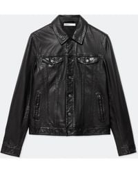 AllSaints - Chaiyo Leather Trucker Jacket - Lyst