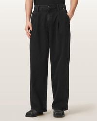 AllSaints - Daze Pleated Wide Leg Jeans - Lyst