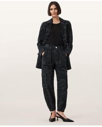 AllSaints - Cotton Freda Camouflage Denim Cargo Trousers, /Us 2 - Lyst