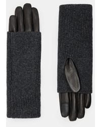AllSaints - Zoya Knitted Cuff Leather Gloves - Lyst