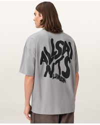 AllSaints - Orlando Logo Print Oversized T-Shirt - Lyst
