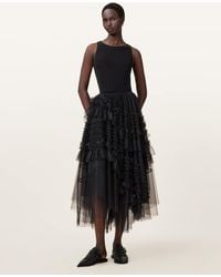 AllSaints - Jen Tulle Maxi Skirt - Lyst