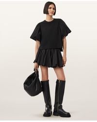 AllSaints - Jess Relaxed Woven T-Shirt - Lyst