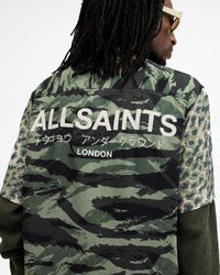 AllSaints - Underground Camouflage Print Logo Shirt - Lyst