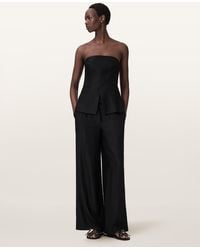 AllSaints - Charley Relaxed Fit Linen Blend Trousers - Lyst