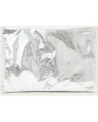 AllSaints - Bettina Oversized Metallic Leather Clutch Bag - Lyst