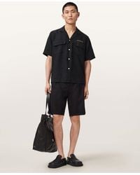 AllSaints - Dunloe Short Sleeve Boxy Linen Shirt - Lyst