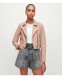 Pink Leather jackets for Women | Lyst