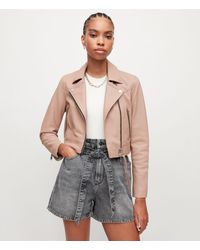 allsaints cargo leather biker jacket womens