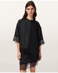 AllSaints - Lenny Short Sleeve Lace T-Shirt - Lyst