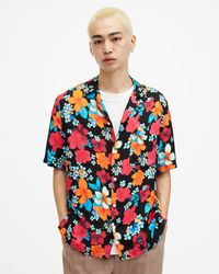 AllSaints - Spiros Floral Print Relaxed Fit Shirt - Lyst