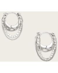 AllSaints - Trudy Small Chain Hoop Earrings - Lyst