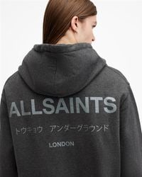 AllSaints - Underground Pullover Logo Hoodie - Lyst