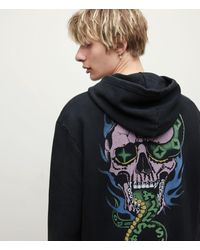 AllSaints Dna Pullover Hoodie in Black 