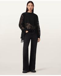 AllSaints - Malorie Asymmetrical Long Sleeve Top - Lyst
