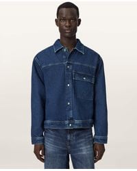 AllSaints - Cast Long Sleeve Boxy Denim Jacket - Lyst
