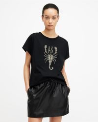 AllSaints - Scorpion Imogen Boy Crew Neck T-shirt - Lyst
