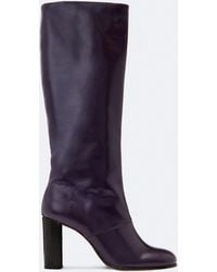 AllSaints - Marisa Leather Heeled Knee-High Boots - Lyst