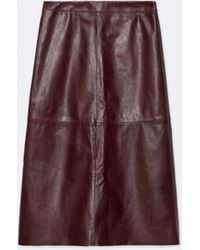 AllSaints - Olivia Leather Midi Skirt - Lyst