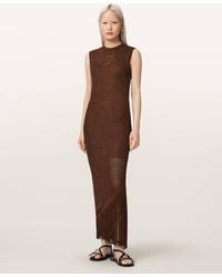 AllSaints - Jessie Slim Fit Knitted Midi Dress - Lyst