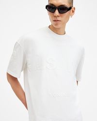 AllSaints - Biggy Oversized Logo Print T-Shirt,, Optic - Lyst