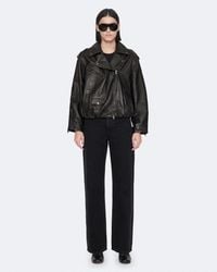 AllSaints - Samina Relaxed Fit Leather Biker Jacket - Lyst