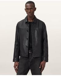 AllSaints - Nates Leather Jacket - Lyst