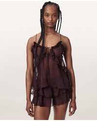 AllSaints - Nyx Silk Cami Top - Lyst