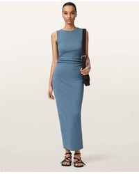 AllSaints - Cotton Katarina Boat Neck Slim Fit Maxi Dress, /Us 0 - Lyst